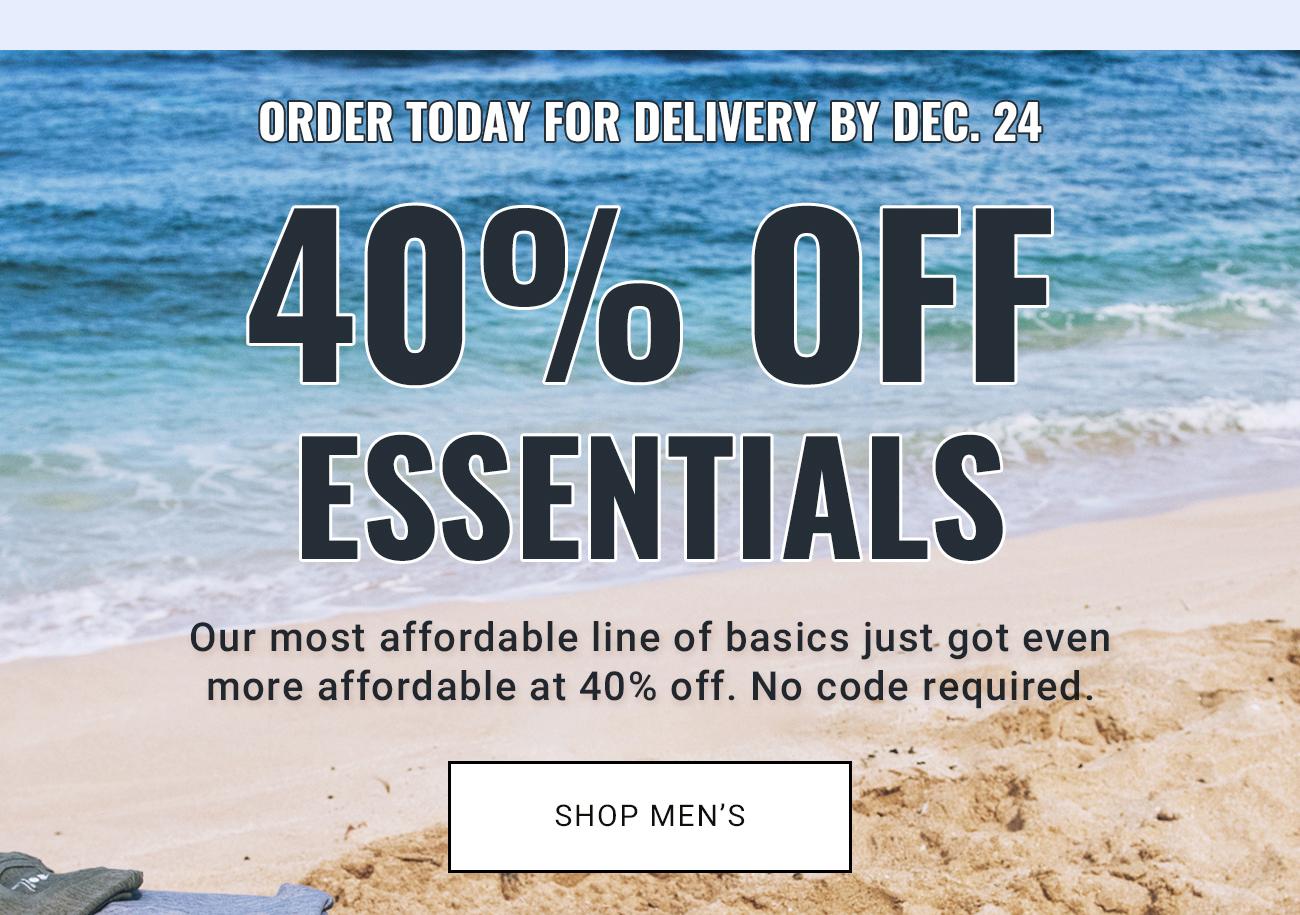 40% Off Essentials | Shop Men's