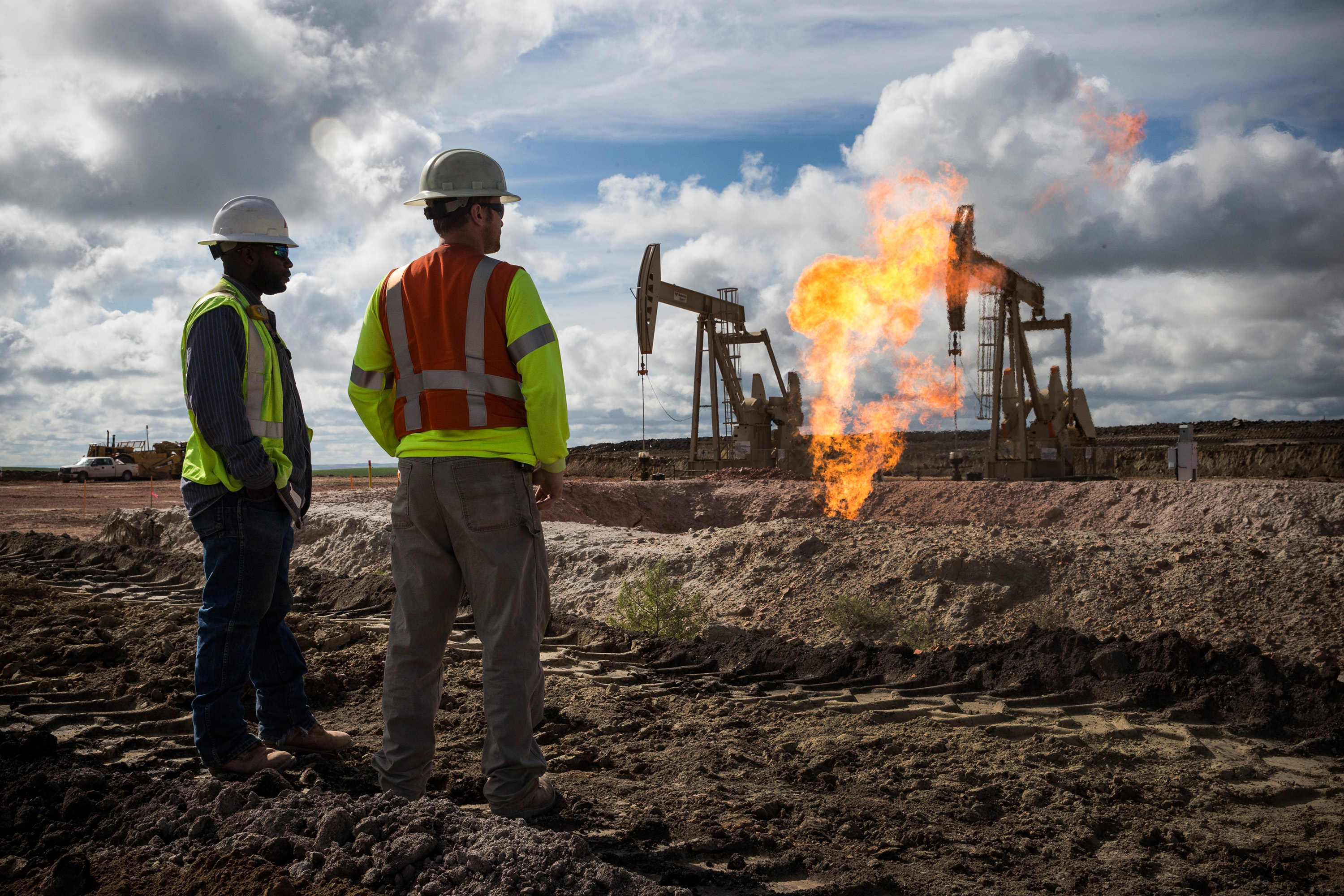 Oil gas methane flare