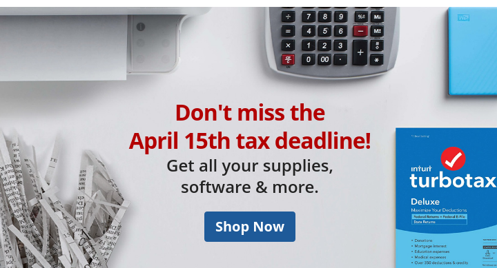 Don't miss the April 15th tax deadline - Shop Now