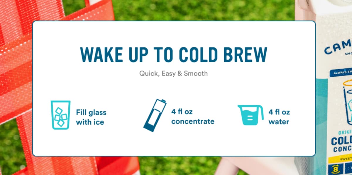 Wake Up To Cold Brew - Fill Glass, 4 fl oz concentrate, 4 fl oz water