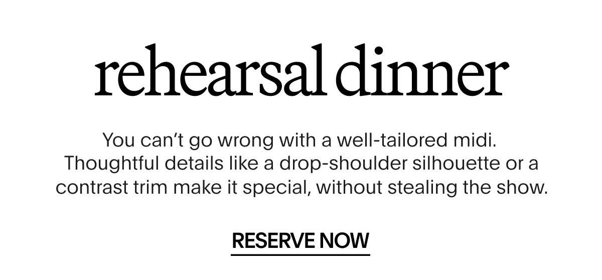 Rehearsal Dinner | Reserve Now