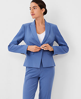 The Shorter One Button Peak Blazer in Seasonless Stretch