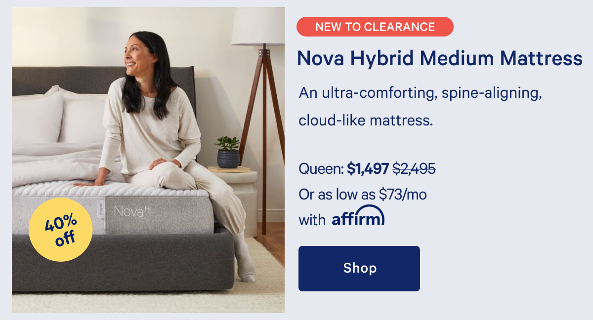 Nova Hybrid Medium Mattress >> An ultra-comforting, spine-aligning, cloud-like mattress. >> Shop >>