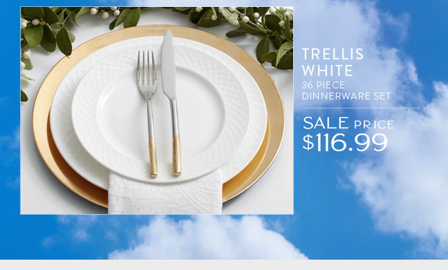 Trellis White 36 Piece Dinnerware Set | Sale Price $116.99