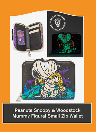 Peanuts Snoopy and Woodstock Mummy Figural Small Zip Wallet