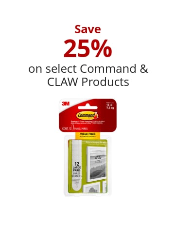 Save 25% on select Command & CLAW Products