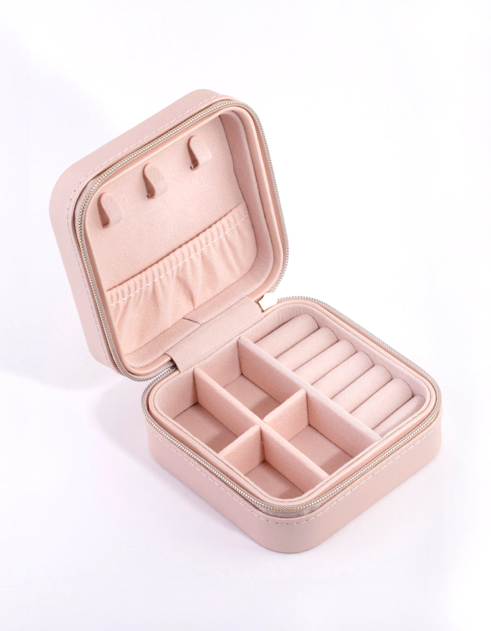 Image of Blush Faux Leather Square Jewellery Box