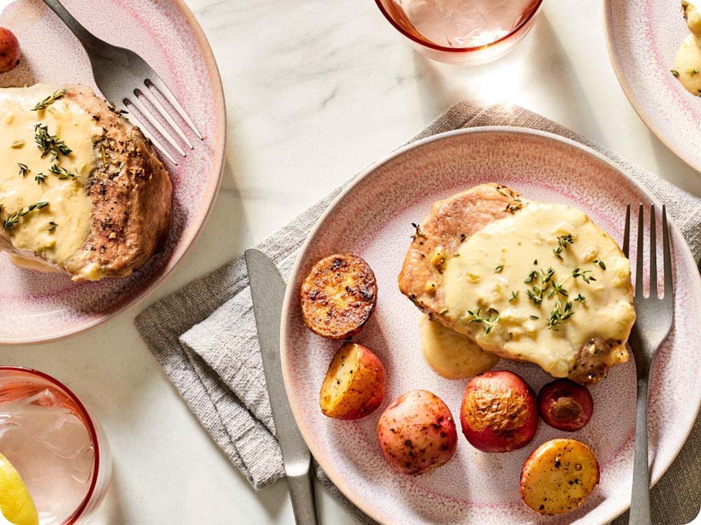 Lemon and Herb Pork Chop and Potato Bake