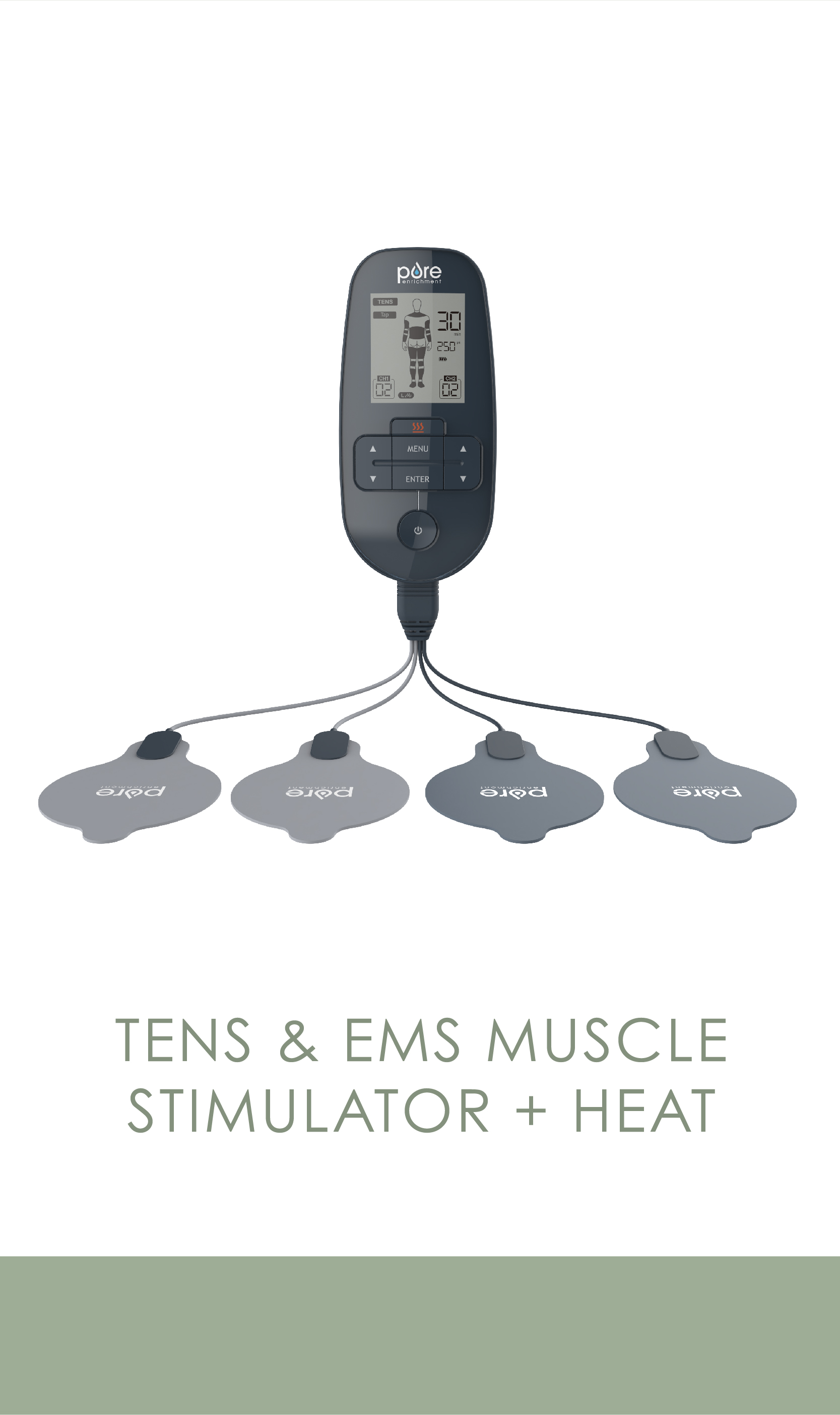 PurePulse™ Trio TENS & EMS Muscle Stimulator + Heat