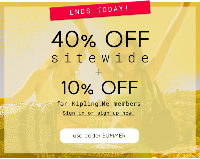 ENDS TODAY 40% OFF SITEWIDE + 10% OFF USE CODE SUMMER