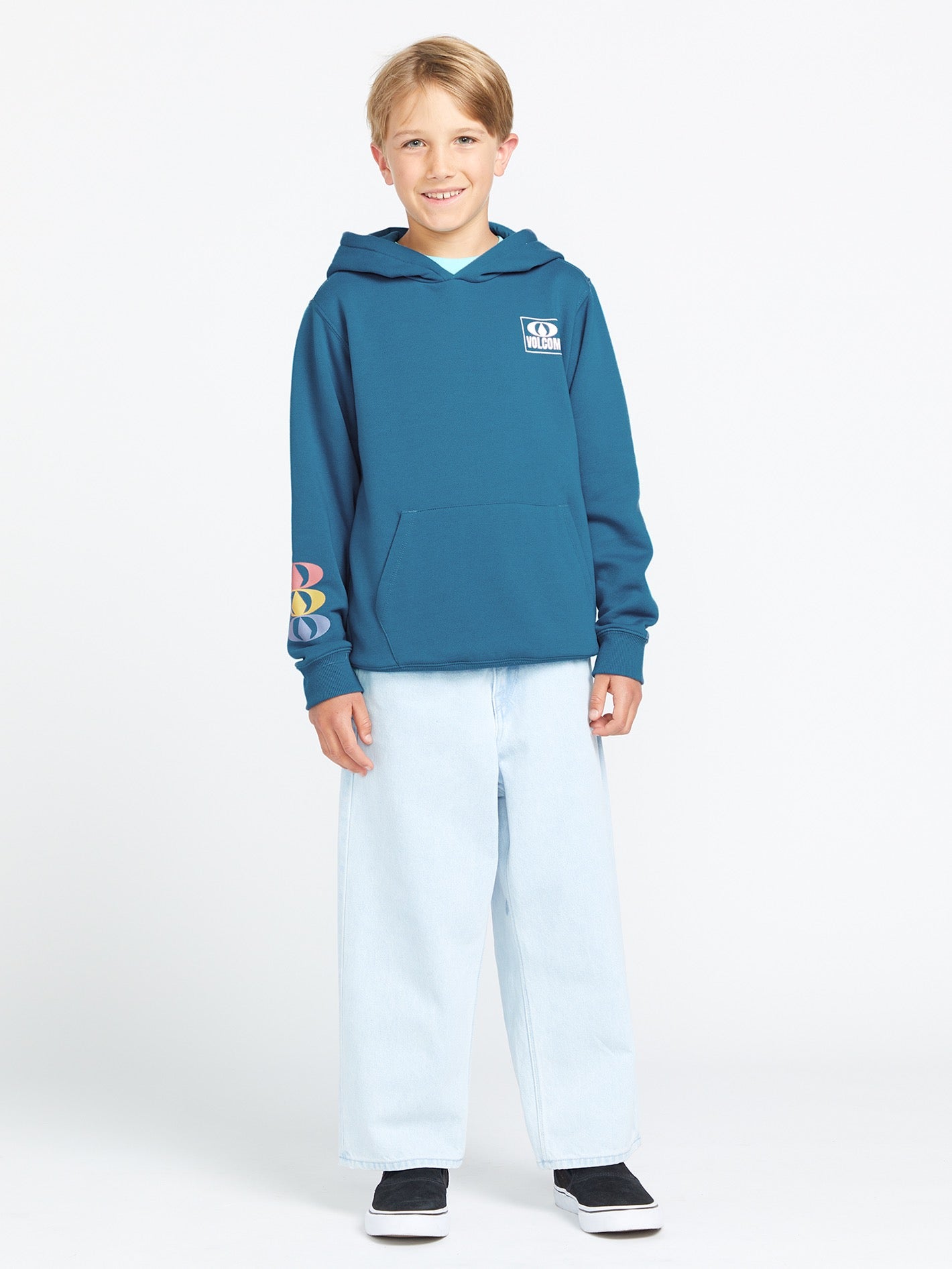 Image of Little Boys Stone Badge Sweatshirt - Dark Blue