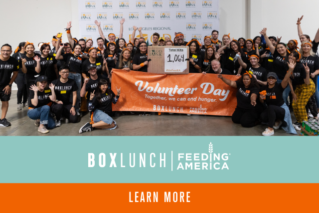 BoxLunch and Feeding America. Learn More