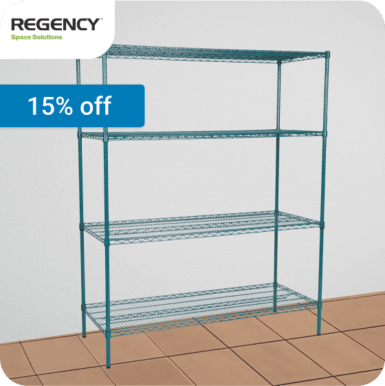 15% off Regency Wire Shelving