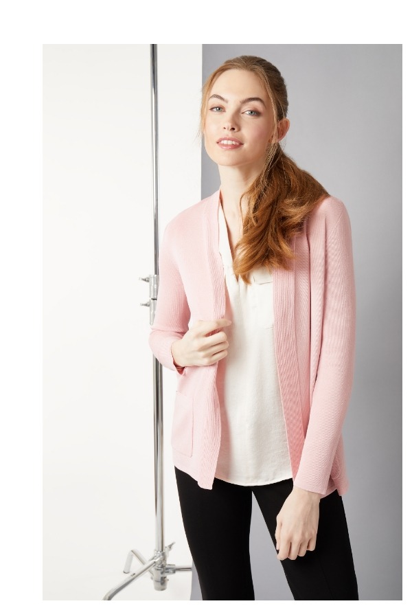 Open Front Cardigan With Pockets