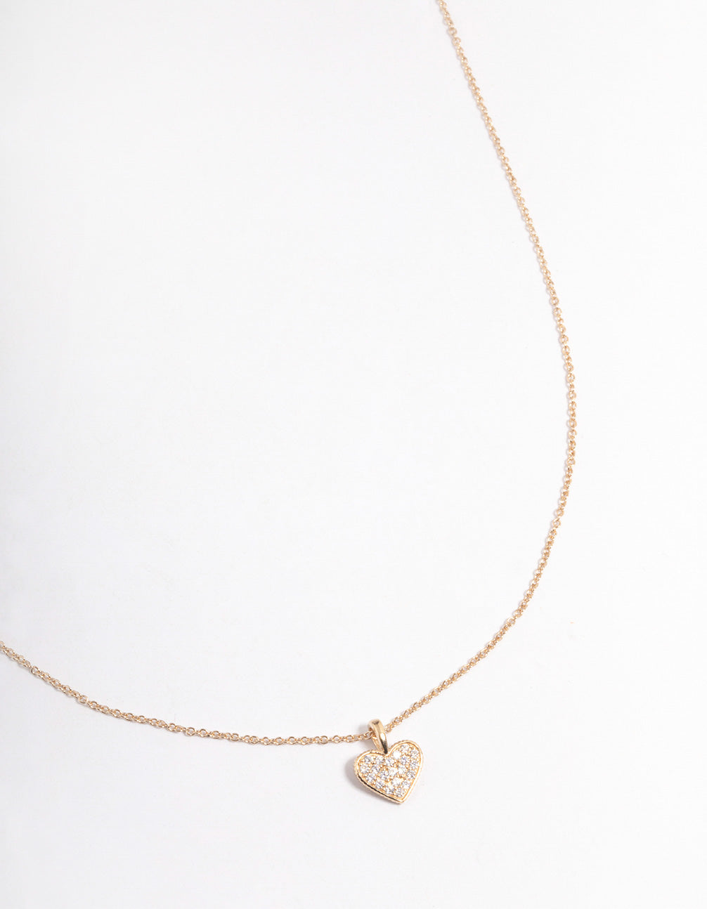 Image of Gold Plated Sterling Silver Pave Cubic Zirconia Heart Necklace