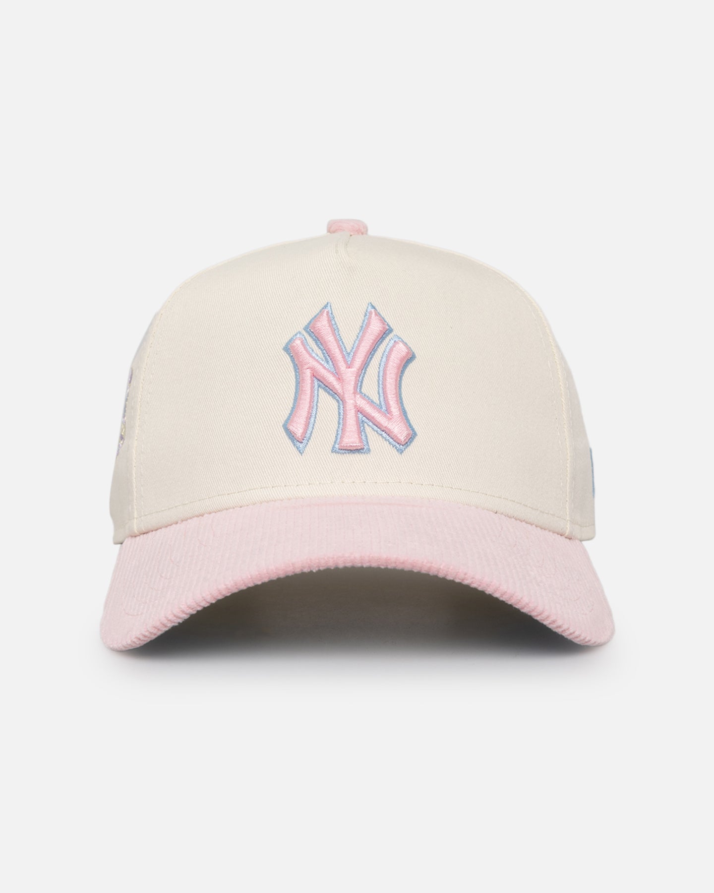 Image of New Era New York Yankees 'Easter Corduroy' 9FORTY A-Frame Snapback White/Pink