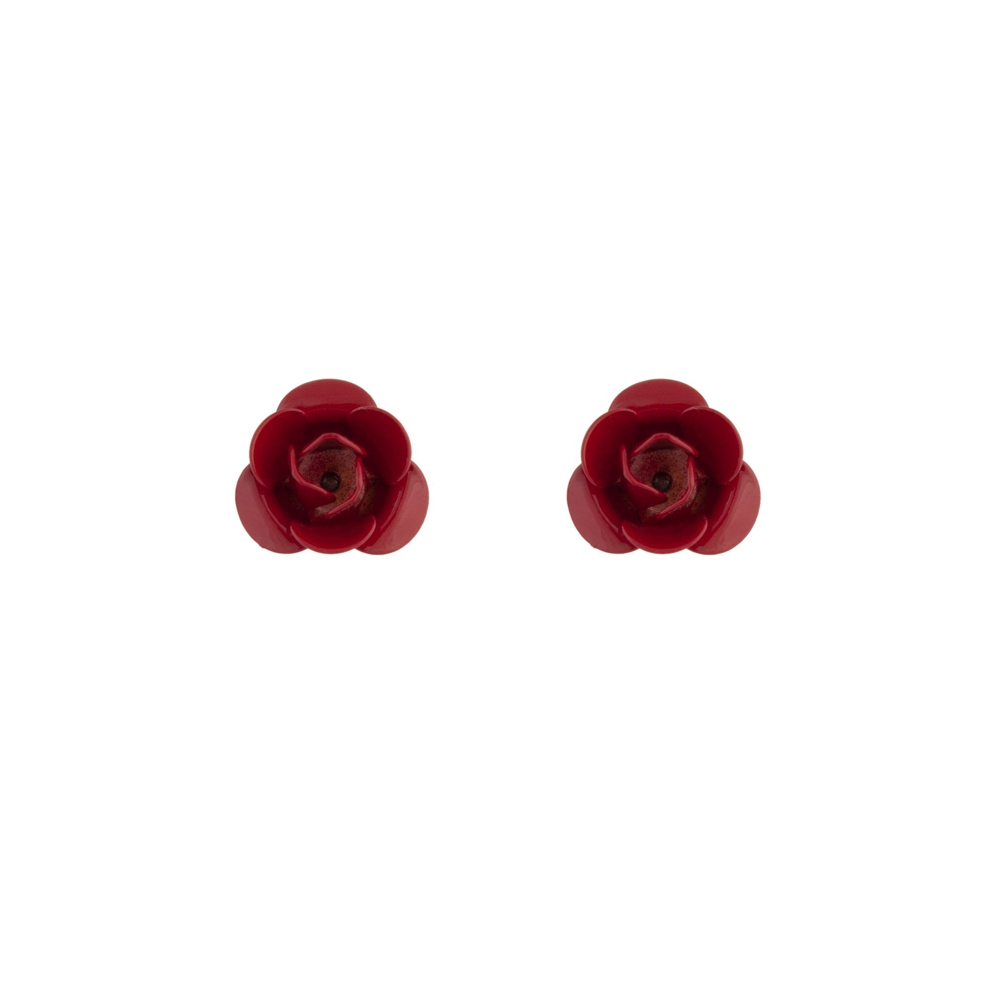 Image of Single Red Rose Stud Earrings