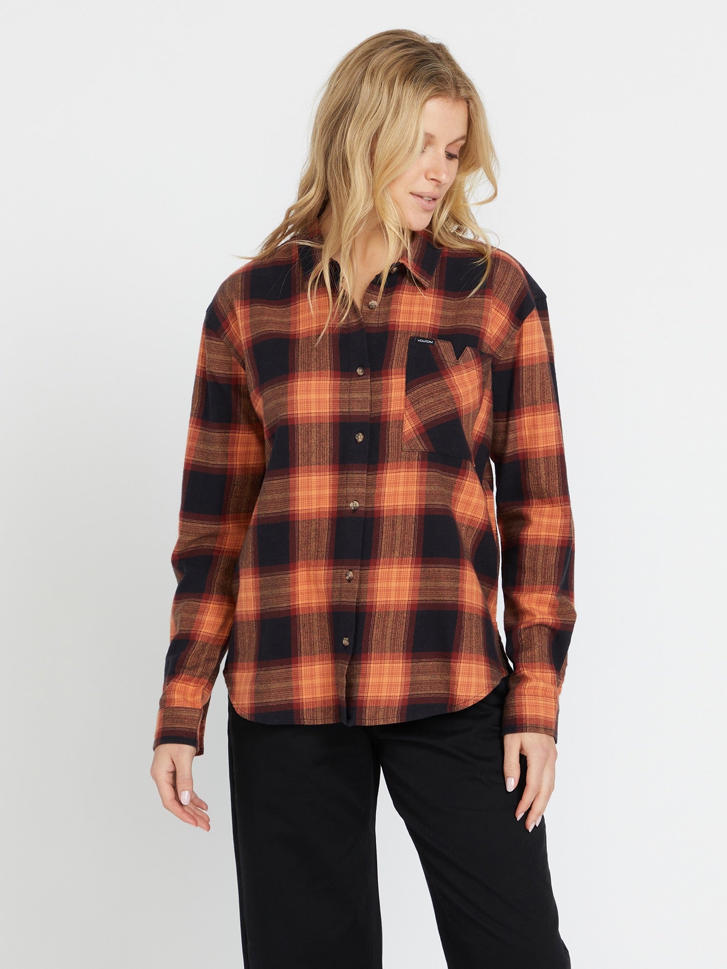 Image of Plaid To Meet U Long Sleeve Shirt - Black