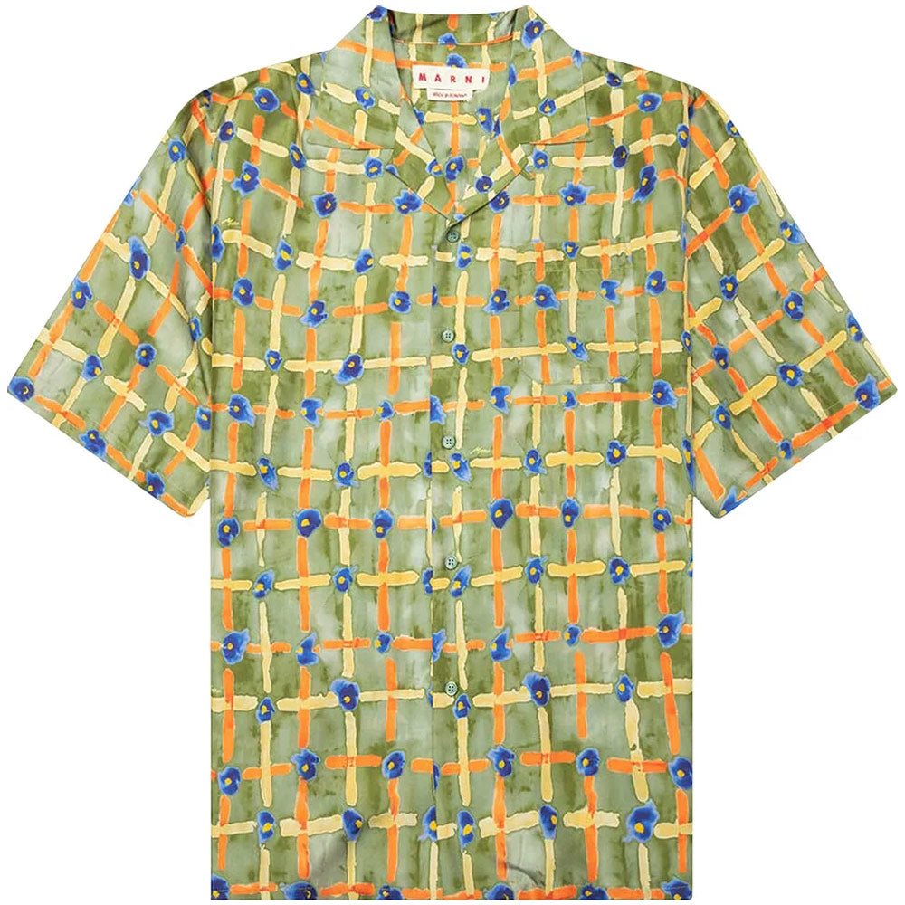 Image of Marni Short-Sleeve Shirt ' Leaf Green'