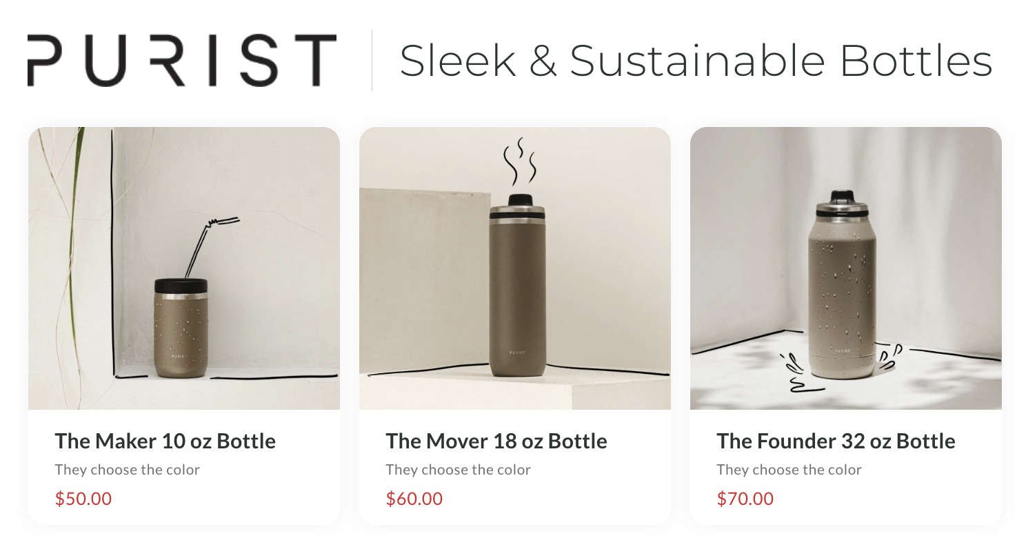 PURIST | Sleek & Sustainable Bottles