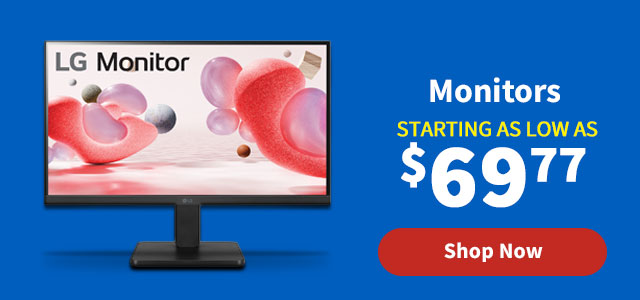 Monitors starting as low as $69.77