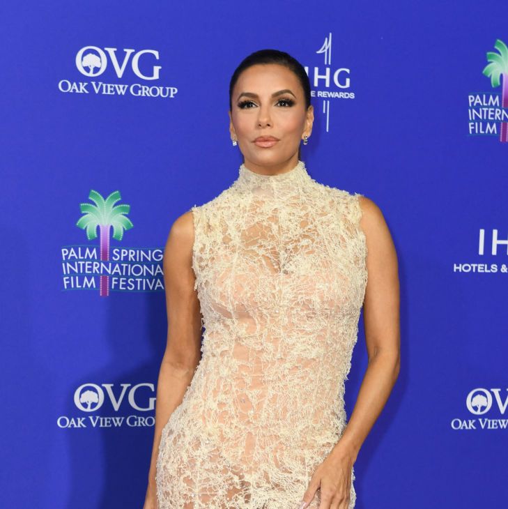 Eva Longoria’s Stringy Lace Gown Is a Dream