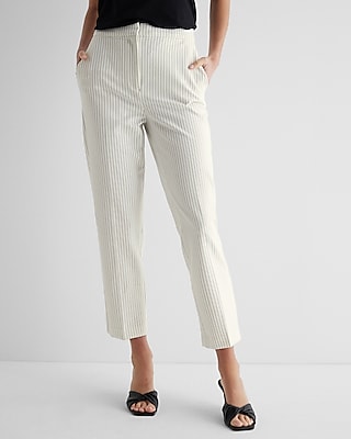 editor super high waisted pinstripe straight ankle pant