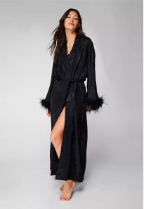 Premium Jacquard Feather Robe