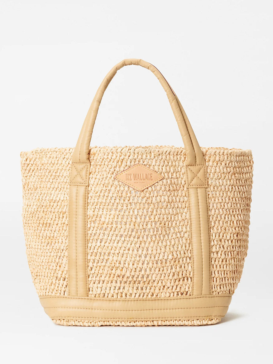 Image of MZ Wallace Small Raffia Tote in Raffia/Camel