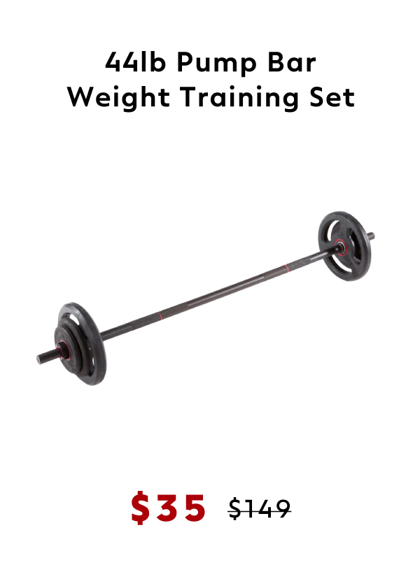 44lb Pump Bar Weight Training Set, Now $35.