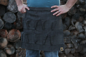 Egg Waist Apron Black Heavy Denim