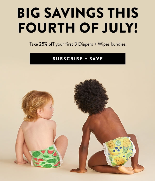 Take 25% OFF your first 3 Diapers + Wipes bundles. Subscribe + Save!