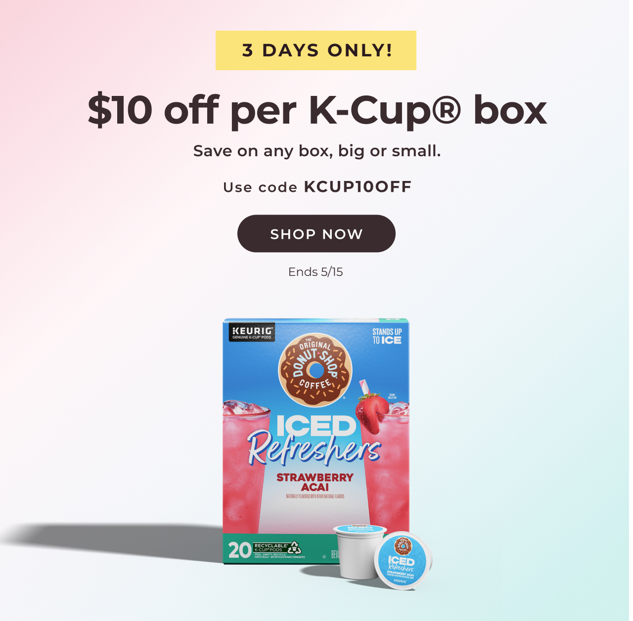 Get $10 off per box with code KCUP10OFF