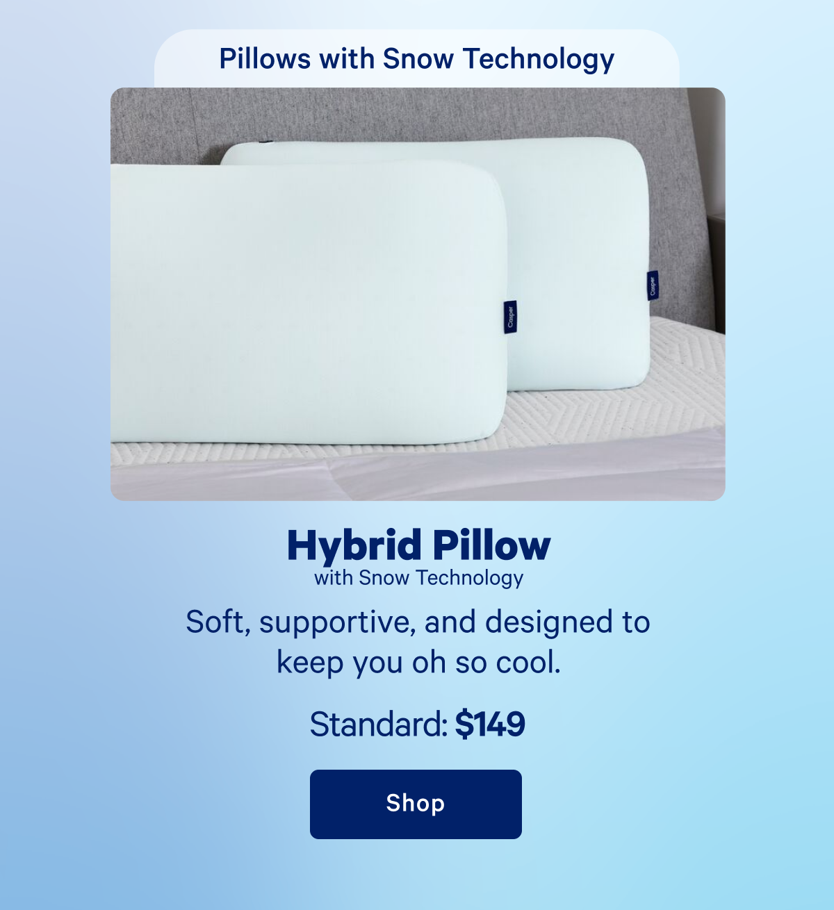 Hybrid Pillow with Snow Technology >> Shop >>