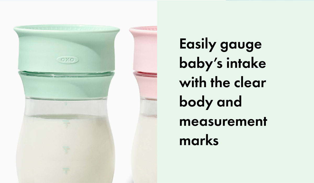 Easily gauge baby's intake with the clear body and measurement marks