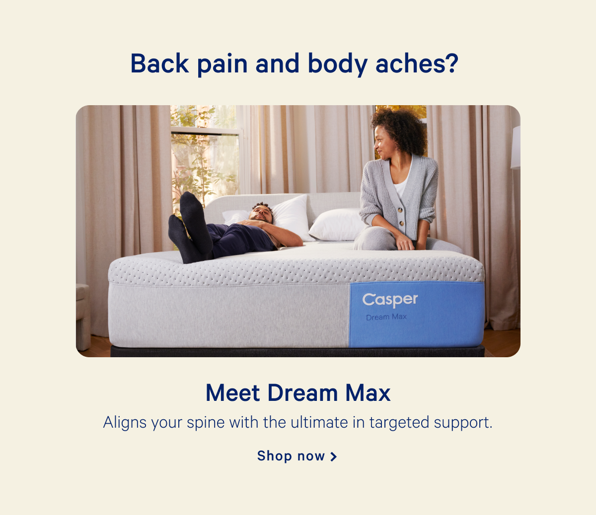 Back pain and body aches? >> Meet Dream Max >> Aligns your spine with the ultimate in targeted support. >> Shop now >>