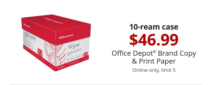 10-ream case $46.99 Office Depot® Brand Copy & Print Paper