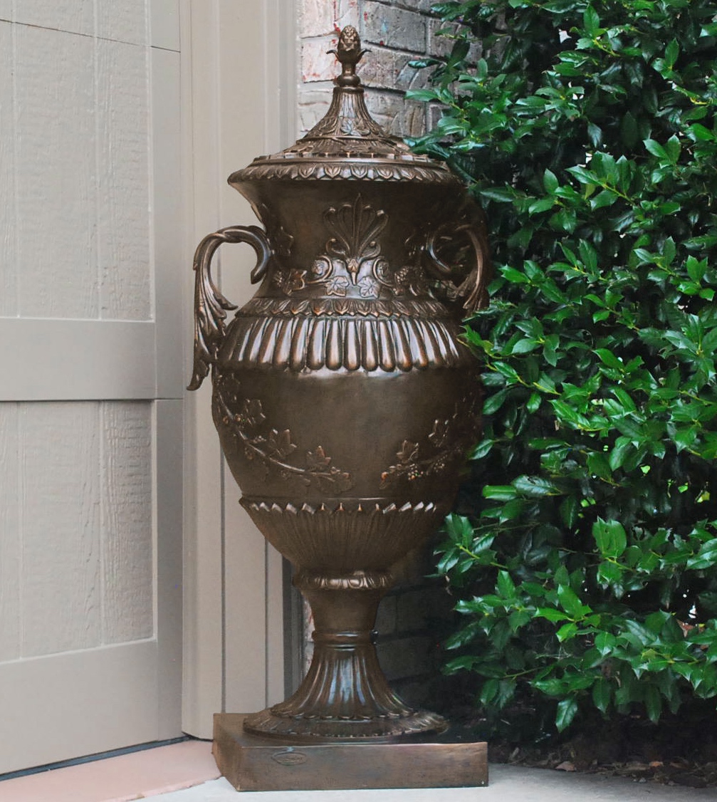 Bronze Leaf Garland Amphorae Pair