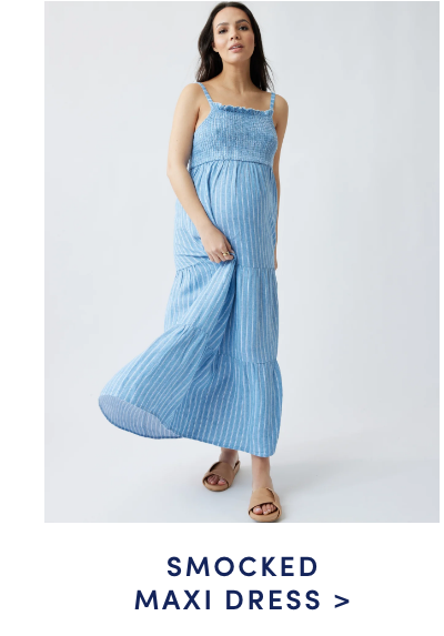 Smocked Maternity Maxi Dress