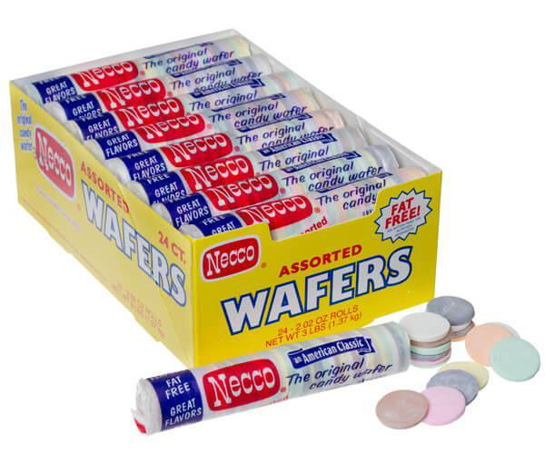 130030 - Necco Wafers Candy Rolls - Assorted Flavors: 24-Piece Box