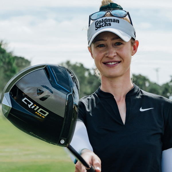 Nelly Korda holding a Qi10 Max Driver