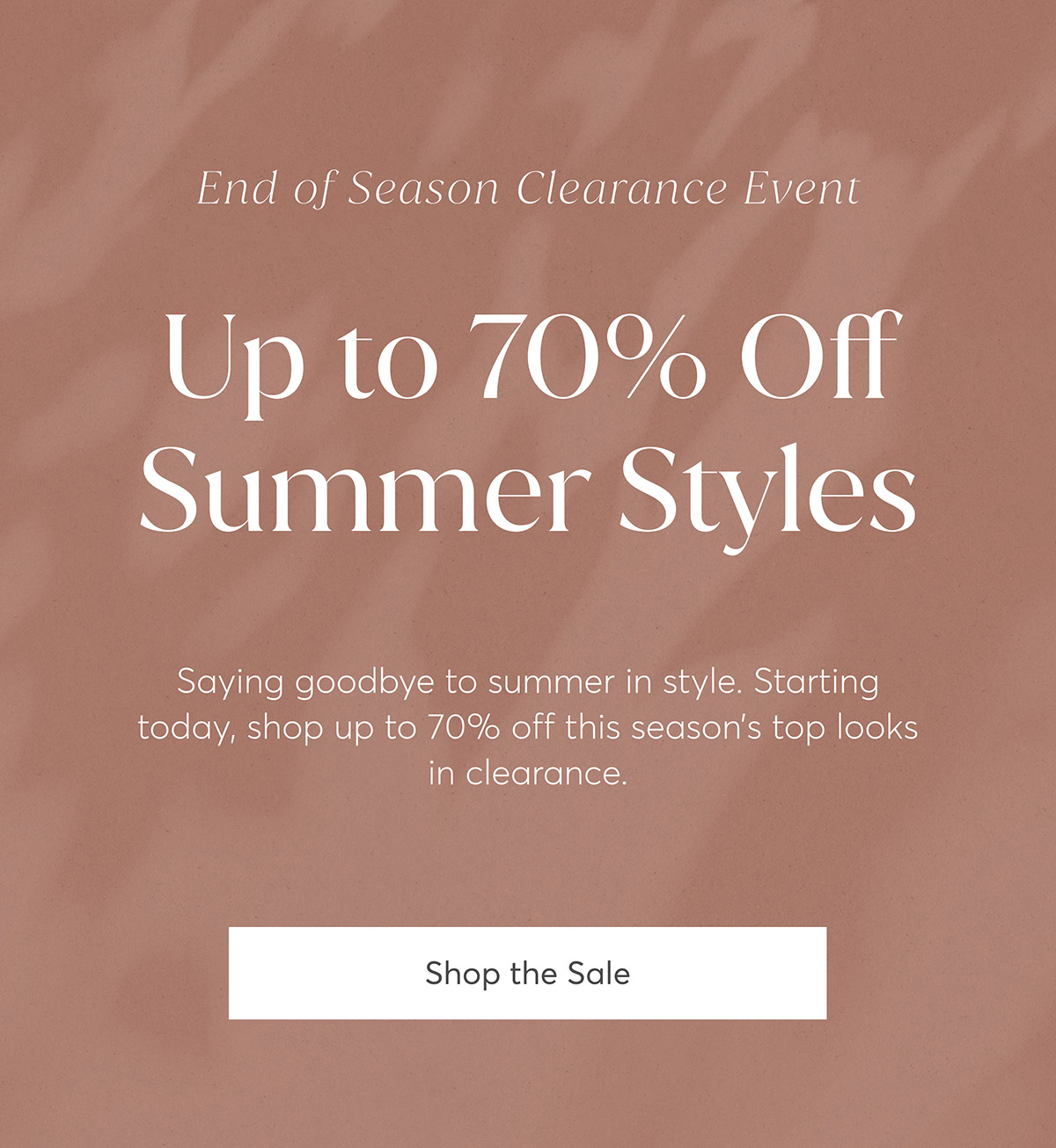 Up to 70% Off Summer Styles