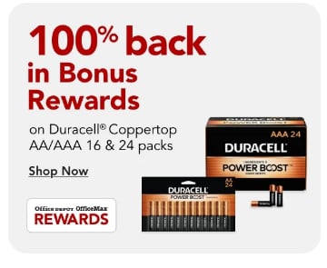 100% Rewards on Duracell Coppertop AA/AAA  16pk & 24pk