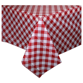 54x108-in. red gingham table cover