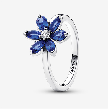 Sparkling Blue Herbarium Cluster Ring