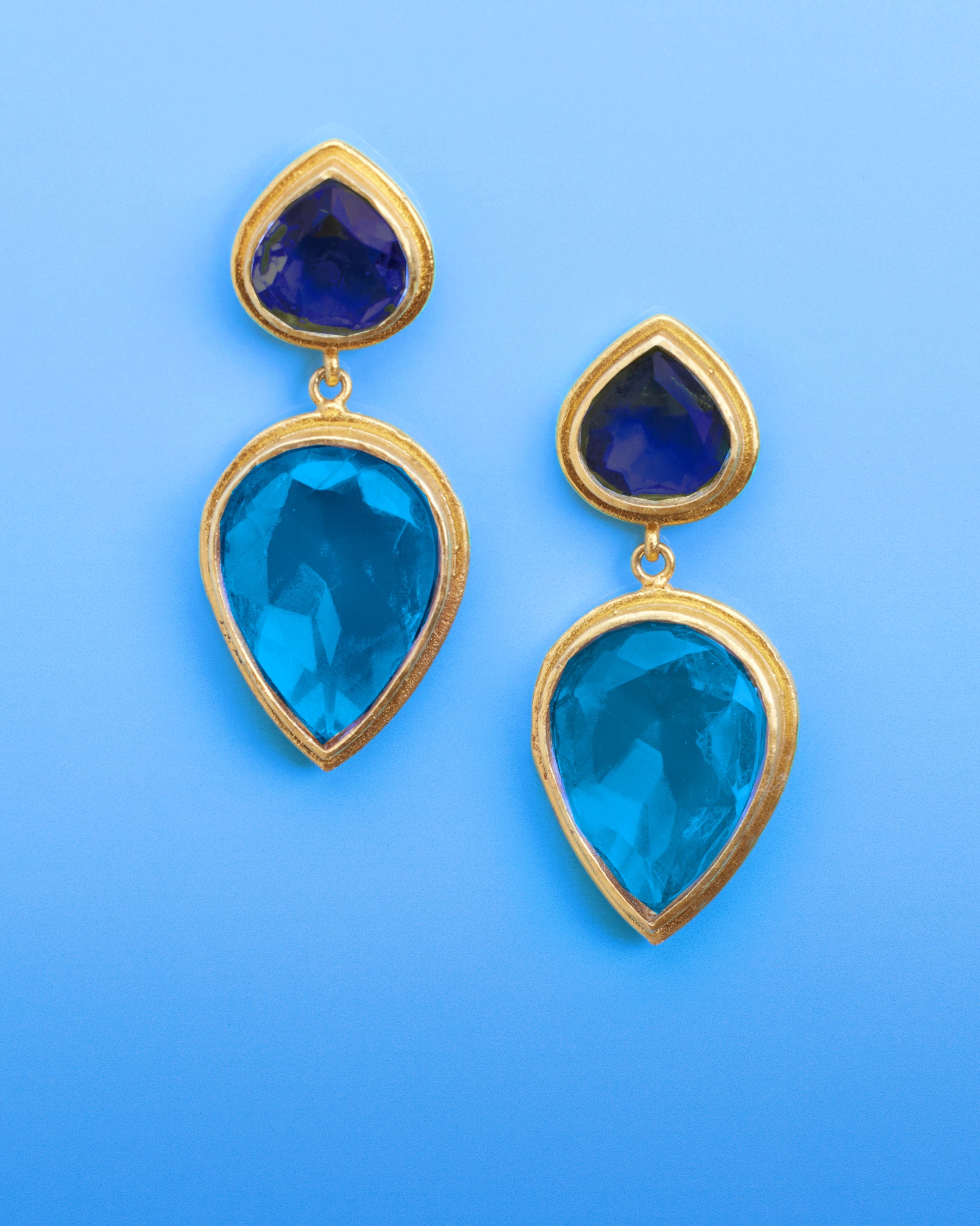 Image of Hadley Tear Drop Earrings in Grotto Blues