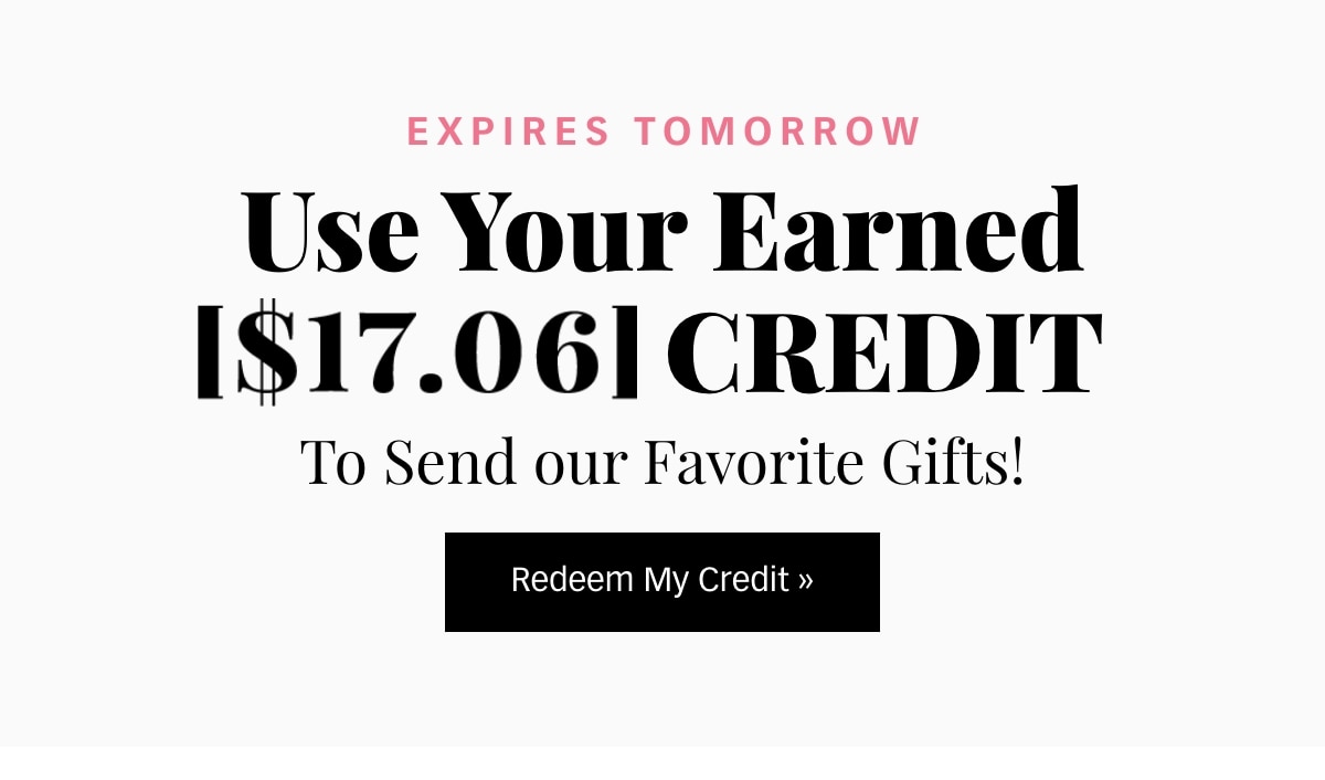 You've Earned a [$17.06] Credit »