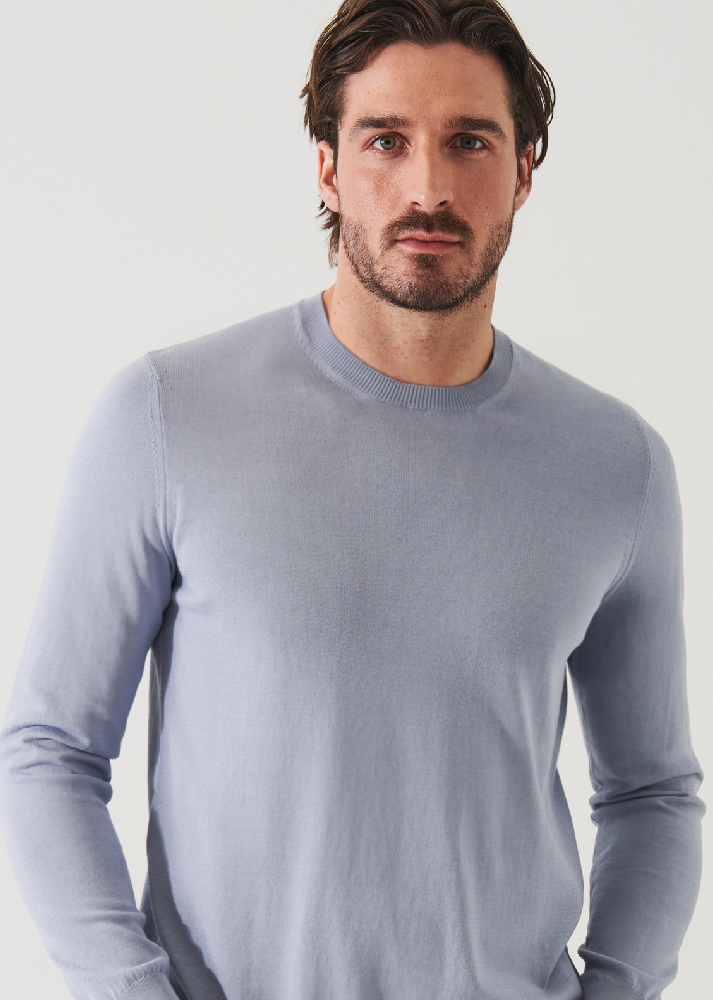 MERCERIZED COTTON LONG SLEEVE CREWNECK