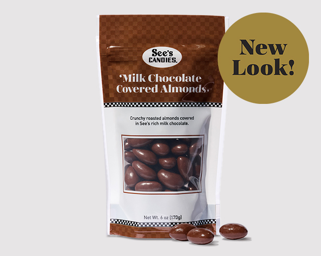 New Look! Milk Chocolate Covered Almonds