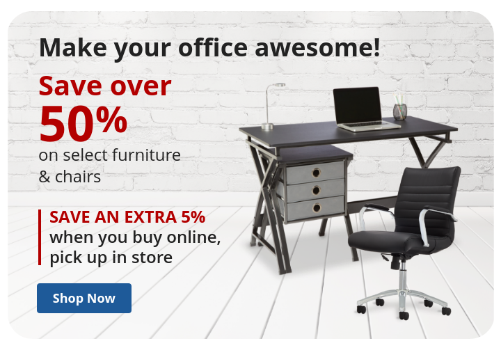 Save over 50% on select furniture and chairs